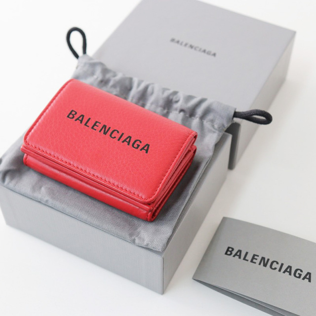 ✨付属品完備✨極美品✨BALENCIAGA 三つ折り　財布　ペーパー　レッド ✨付属品完備✨極美品✨BALENCIAGA 三つ折り 財布 ペーパー