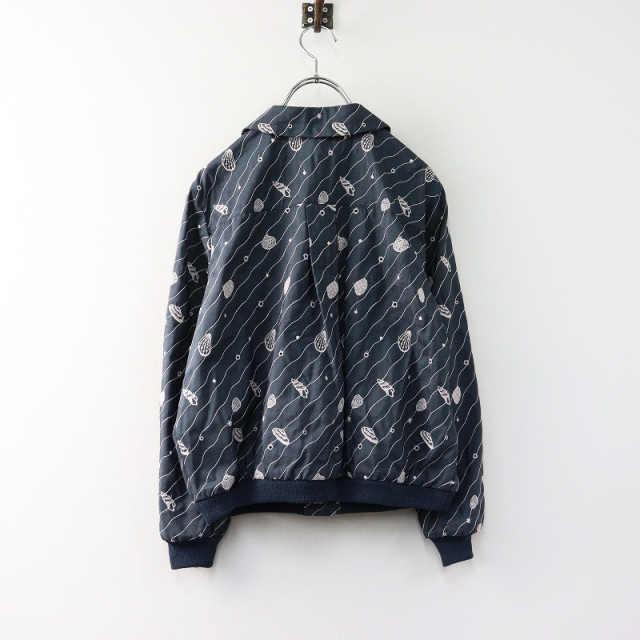 ミナペルホネン　rosy ネイビー　綿リネン　ブルゾン　ジャケット　ハンドメイド 定価6.8万】ミナペルホネン mina perhonen tambourine ジップアップ