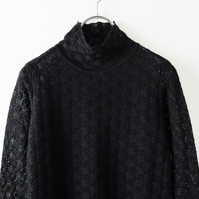 美品 マメクロゴウチ Mame Kurogouchi Knitted Lace Top ニットレース 
