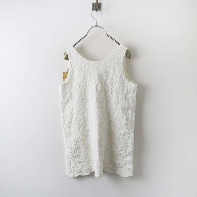 BEARDSLEY ノースリーブチュニック ホワイト BEARDSLEY タンクトップ ノースリーブ シャツタンク レディース
