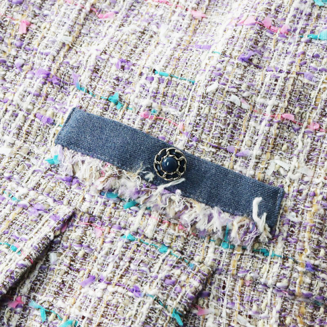 ローズティアラ ツイード ワンピース 46 ブラック 大きいサイズ