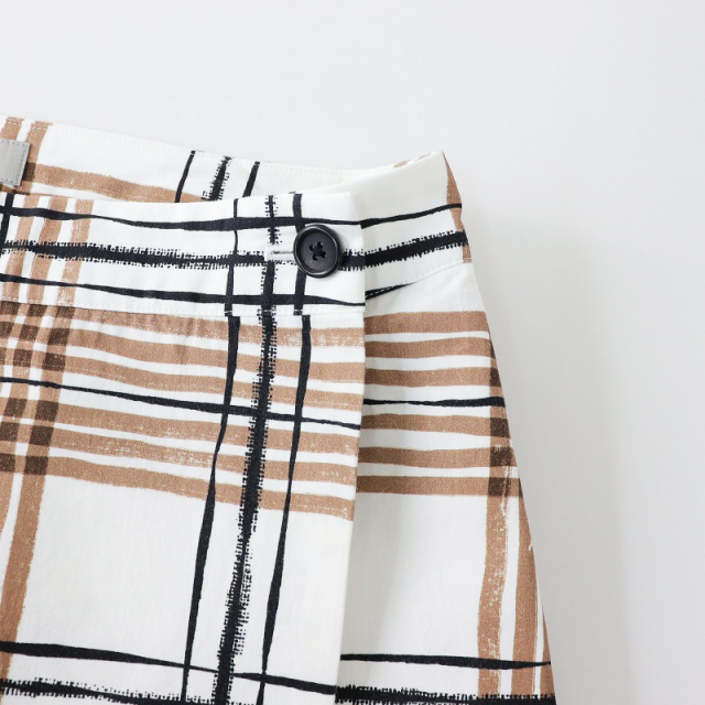 MARGARET HOWELL CHECK COTTON LINENスカート