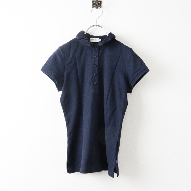 【スプリングセール】国内正規品 モンクレール MONCLER MAGLIA POLO MANICA CORTA フリル襟 カノコポロシャツ XS/ネイビー◇【2400013942997】 期間限定価格】国内正規品 モンクレール MONCLER MAGLIA POLO