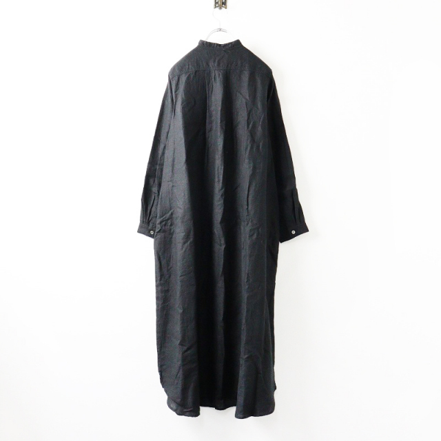 美品 2024SS 今季 ネストローブ nest Robe リネンバンドカラーシャツ 