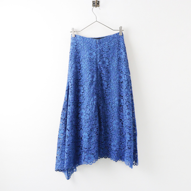 美品 オリバーサット ORIVAR SAT 総レース スカート 36/ブルー  