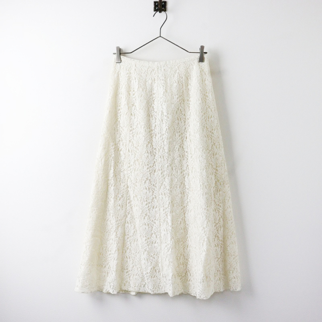 美品 イエナ IENA フラワーレースフレアスカート 38/オフホワイト  