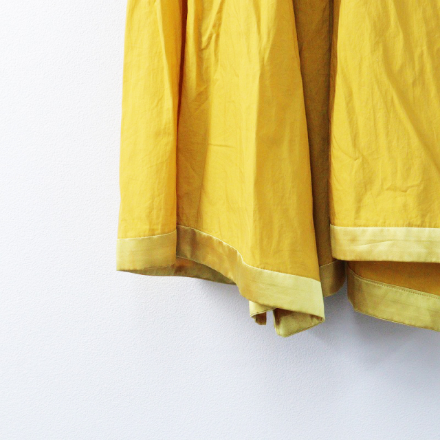 ドゥロワー DRAWER 裾パイピング コットンギャザーイージーフレア  