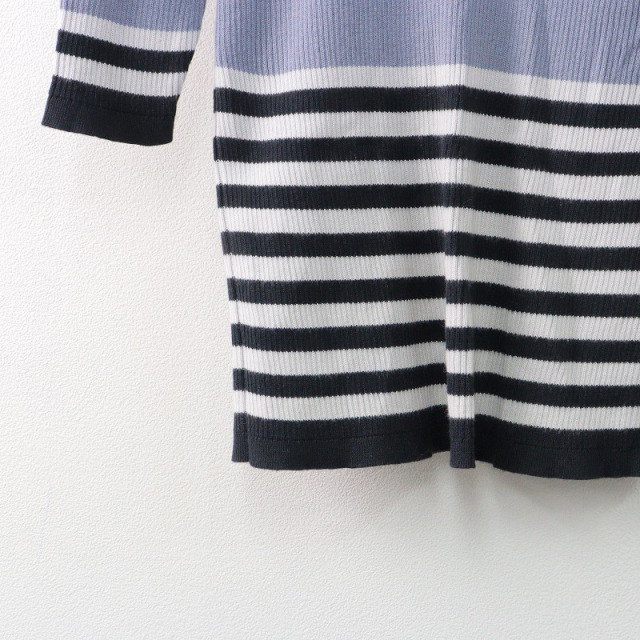 ジョンスメドレー JOHN SMEDLEY マルチボーダーニットプルオーバー S 