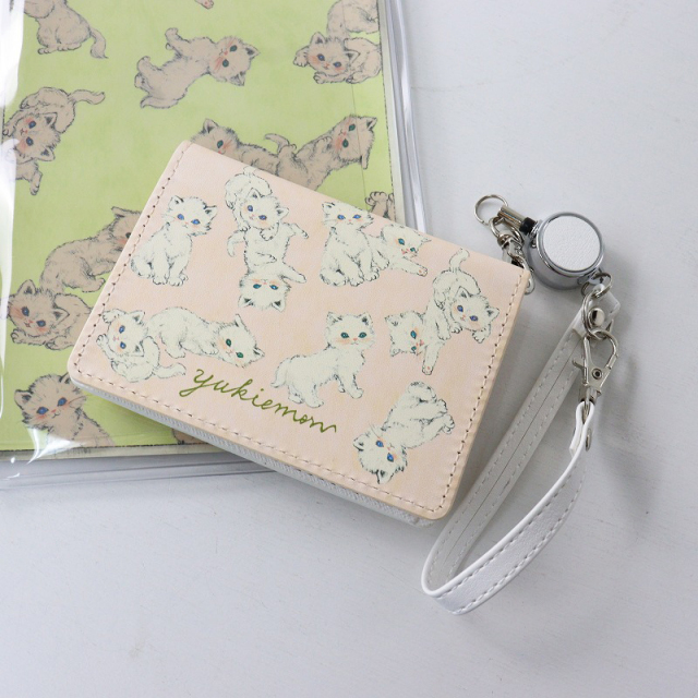 美品 ユキエモン yukiemon うじゃうじゃねこ パスケース/ピンク 小物 