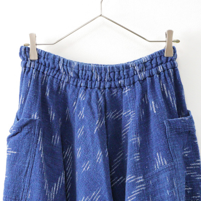 うさと USAATO 手織り 天然草木染 藍染め むささびワイドパンツ