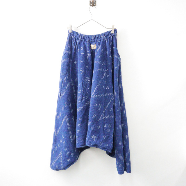 うさと USAATO 手織り 天然草木染 藍染め むささびワイドパンツ