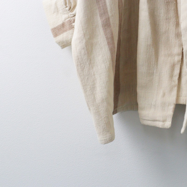 未使用 保管品 FOZIA ENDRIAS ストライプ織り 前開き ビッグシルエット  