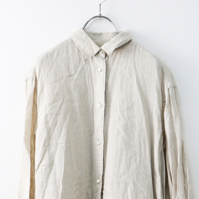 プラージュ Plage Linen Flared ワンピース 38/ベージュ リネンフレア  