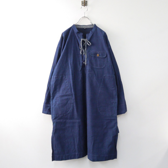 ワンピース ブルー インディゴ （インディゴドットバンダナワンピース  