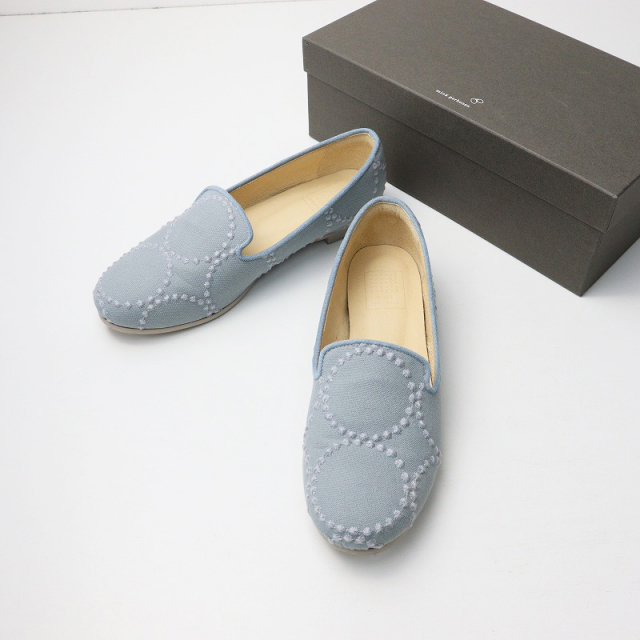 美品 2021SS ミナペルホネン mina perhonen tambourine 刺繍シューズ  