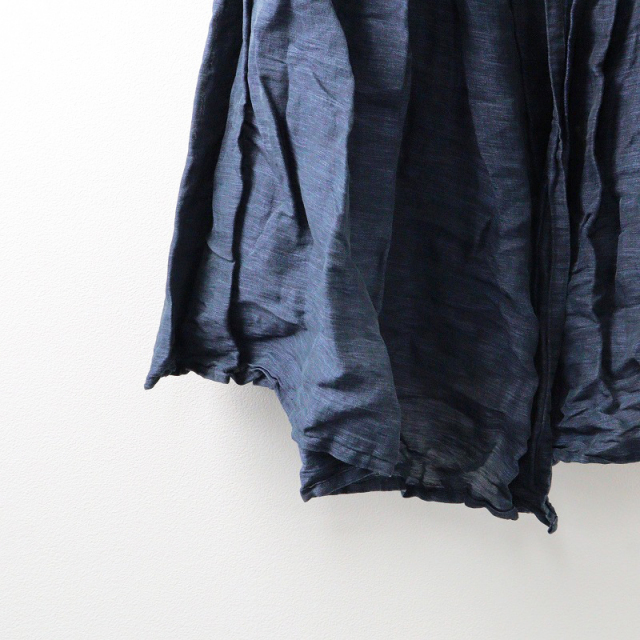トゥジュー TOUJOURS リネンシルクカシュクールワンピース/インディゴ  