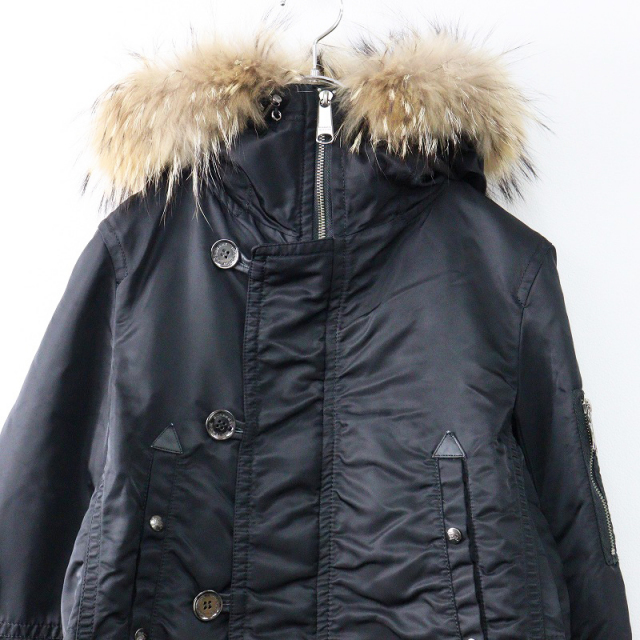 バーバリーブルーレーベル BURBERRY BLUE LABEL ナイロン ラクーン 