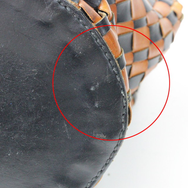 希少 アンリークイール HENRY CUIR イントレチャート レザー トート