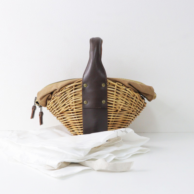 エバゴス ebagos オイルショルダー ファスナー付 かごバッグ  