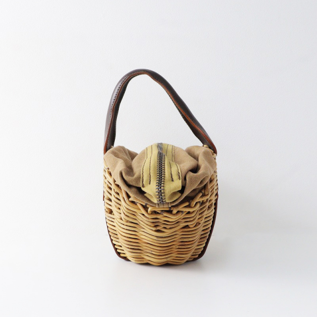 エバゴス ebagos オイルショルダー 一本手ファスナー付き かごバッグ エバゴス ebagos オイルショルダー 一本手ファスナー付き かごバッグ