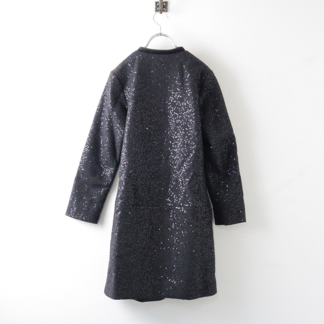 agnes b. アニエスベー JAB0 MANTEAU スパンコール装飾 ウール 