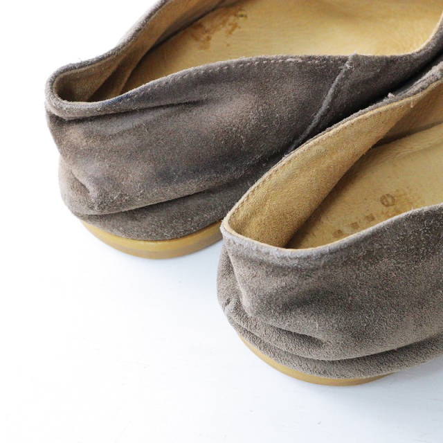 【新品・未使用】que shoes plain　M(23～23.5)ブラウン キュー シューズ que shoes plane プレーン スウェード レザー