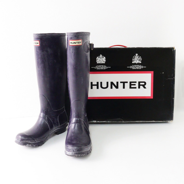 HUNTER ハンター レインブーツ UK4/ロングブーツ BOOTS 