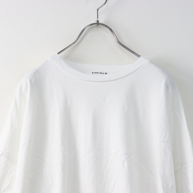 2024AW エンフォルド ENFOLD CURVE LAYERED-HEM T-SHIRT 38/ホワイト 