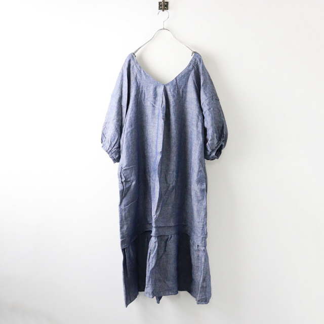 美品 ハグオーワー HUG O WaR リネン バルーンスリーブ タック  