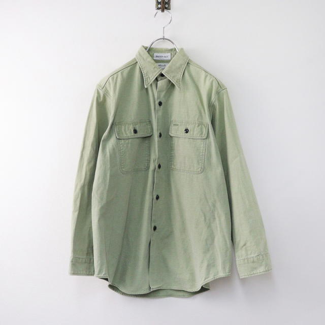 【美品】マディソンブルー/HAMPTON 長袖　シャツ　カーキ シャツ HAMPTON SHIRT BACK SATIN