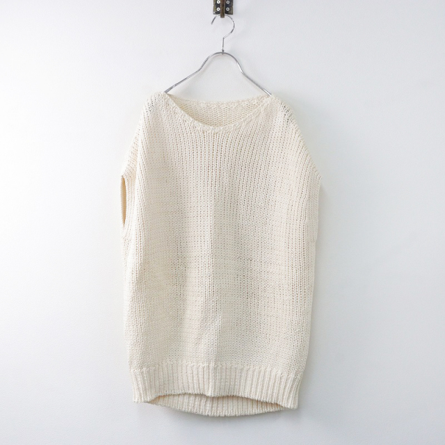 Drawer（ドゥロワー）1.5G天竺編みクルーノースリーブニット 