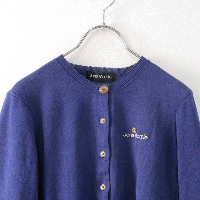 2021SS ジェーンマープル Jane Marple Logo crown embroidery cardigan 