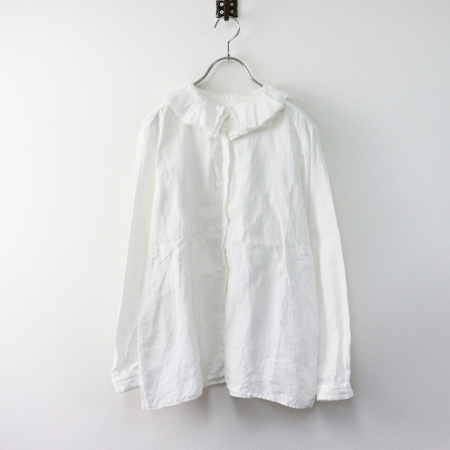 ネストローブ nest Robe リネンリバーレースラッフルカラーブラウス F 