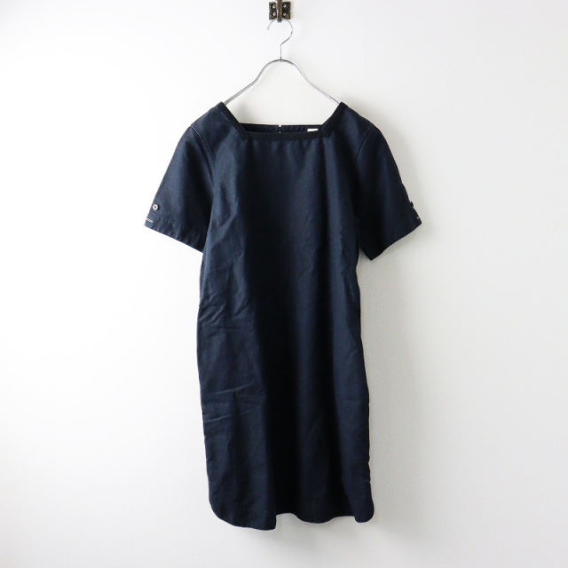 MHL. マーガレット・ハウエルコットンリネン ワンピース紺【美品