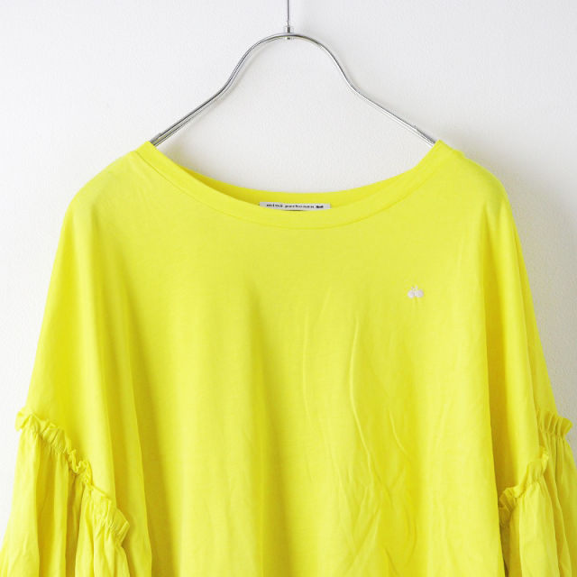 mina perhonen - 美品 2024SS ミナペルホネン mina perhonen kevyt ハーフスリーブカットソー 40/イエロー ギャザー 半袖 Tシャツ【2400014126785】 期間限定価格】美品 2024SS ミナペルホネン mina perhonen kevyt