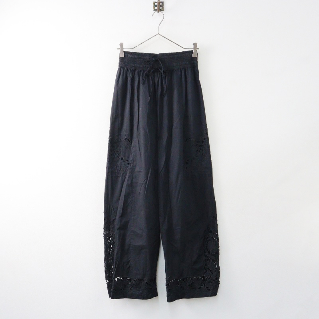 2024SS アンヌーク anuke Cutwork Lace Pants 38/ブラック カット 