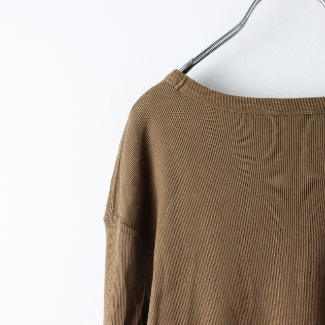 ドゥーズィエムクラス Deuxieme Classe RIB Tシャツ/ブラウン コットン  