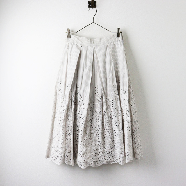 インゲボルグ INGEBORG ストライプフラワー刺繍スカート 3（9号  