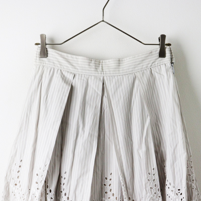 インゲボルグ INGEBORG ストライプフラワー刺繍スカート 3（9号  