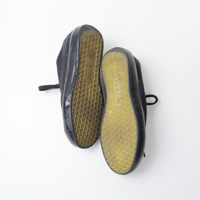 イタリア製 マルニ MARNI キャンバス エナメルチップ レースアップ 