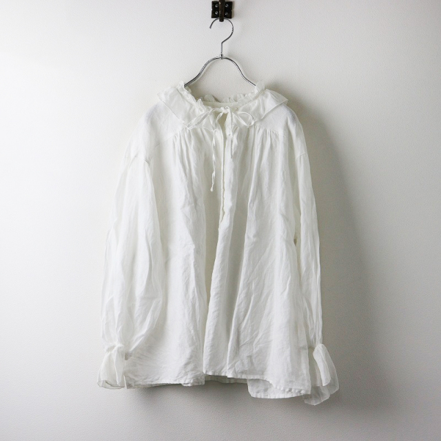 2024SS ネストローブ nest Robe リネンラミーフリルカラーブラウス F 