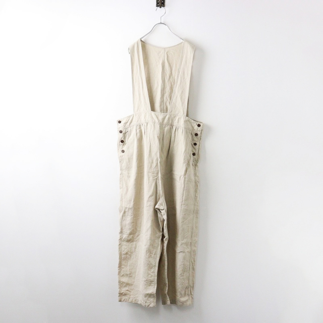 2023SS ネストローブ nest Robe ブラックリネンボタンサロペット F 