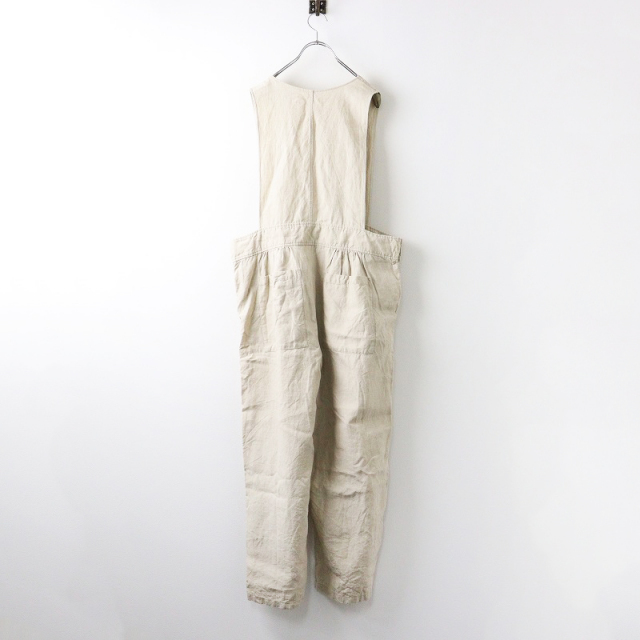 2023SS ネストローブ nest Robe ブラックリネンボタンサロペット F 