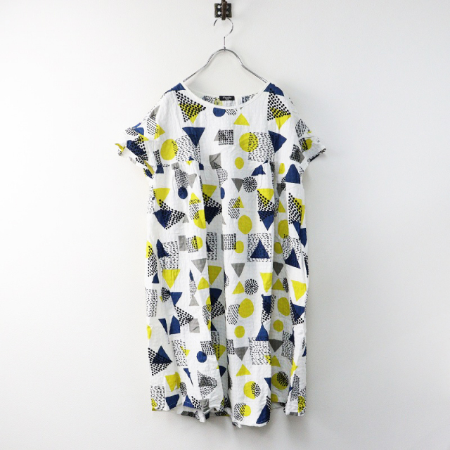 マーブルシュッド marble SUD EMB 幾何学 刺繍ワンピース/ホワイト  