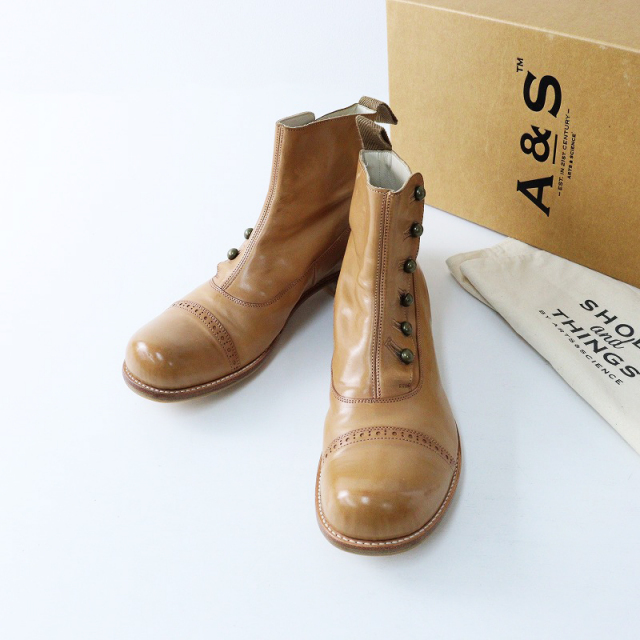 美品 アーツアンドサイエンス ARTS&SCIENCE Button boots レザーボタン 