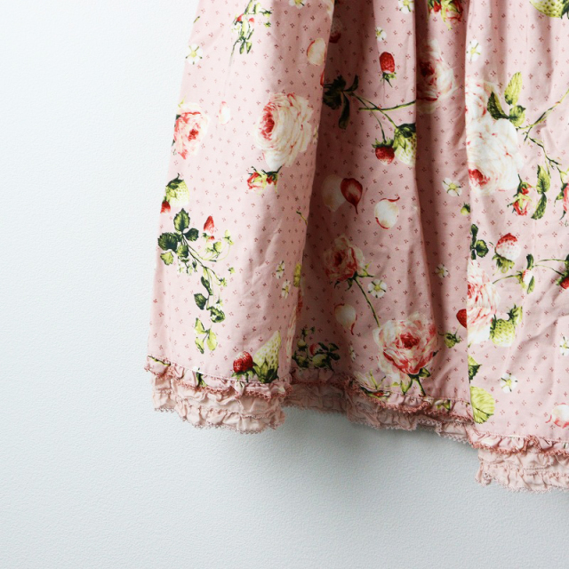 美品 PINKHOUSE Berry Roseプリントミディスカート ピンク
