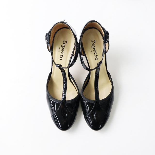 レペット repetto BAYA Tストラップパンプス 39/ブラック パテント 