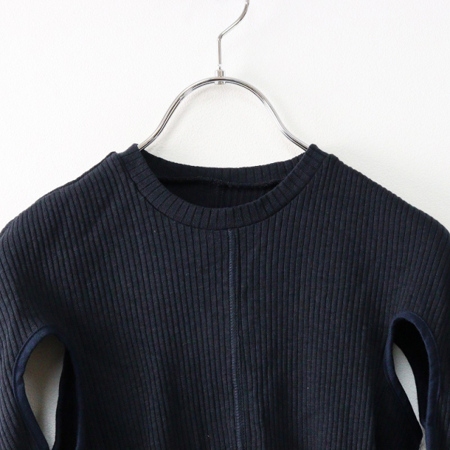 2022SS マメクロゴウチ Mame Kurogouchi Crew Neck Ribbed Jersey Top 