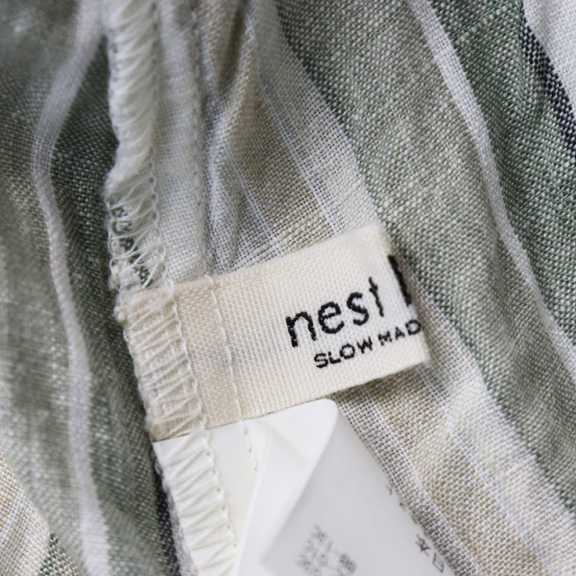 ネストローブ　リネンストライプロングシャツ フレンチリネンの先染めストライプ＊* | 神戸店 | nest Robe
