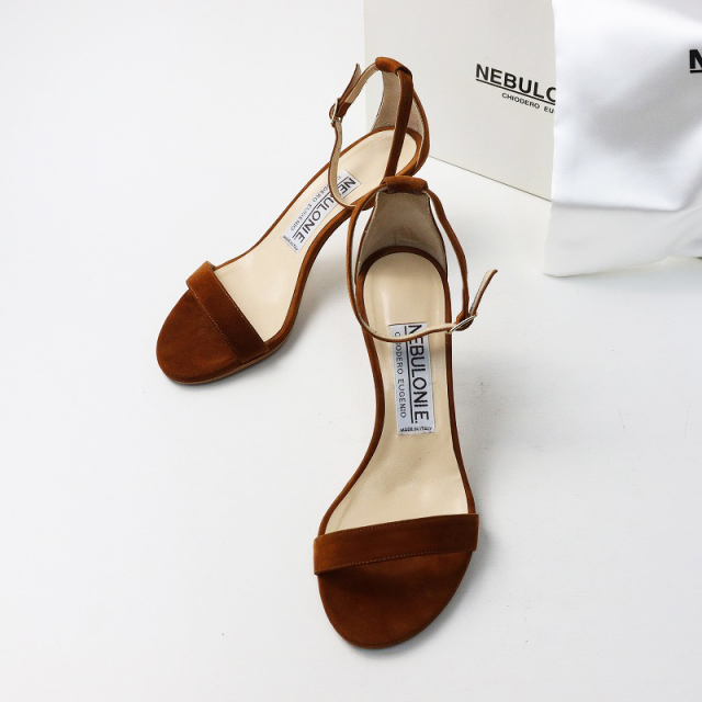 極美品 ネブローニ NEBULONI E. アンクルストラップスエードサンダル  